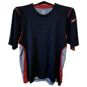 NIKE T shirt Mens XL football black gray red short sleeve GUC FIT DRY Pro